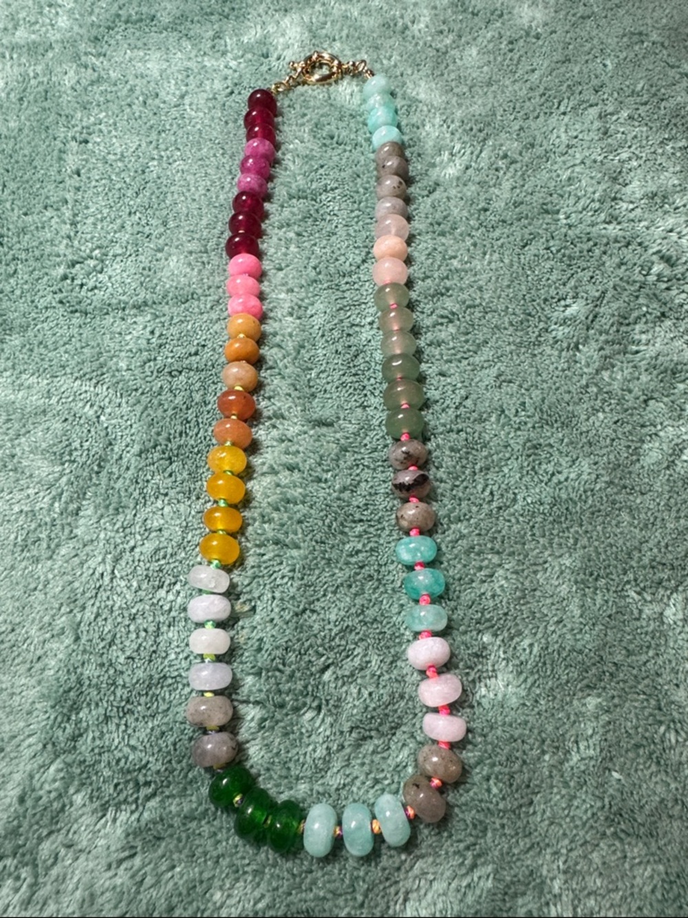 Multi-Color 16” Gemstone “Candy”Necklace - Women Jewelry - Picture 2 of 2